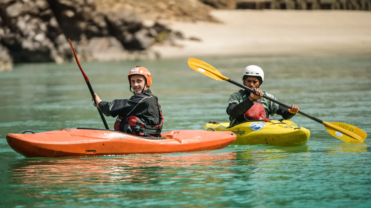 Kayaking session on the Ganga near Atali Ganga