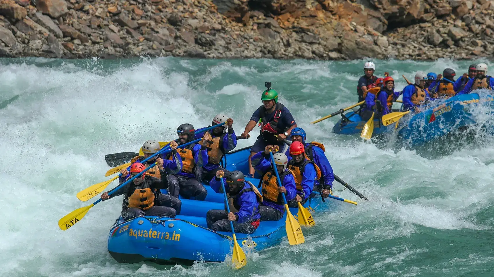 White-water rafting on the Ganga during an Aquaterra adventure day